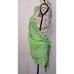 BCBGMAXAZRIA Wrap Top Sz Large Halter Drape Back Silk Blend Peplum Green NEW