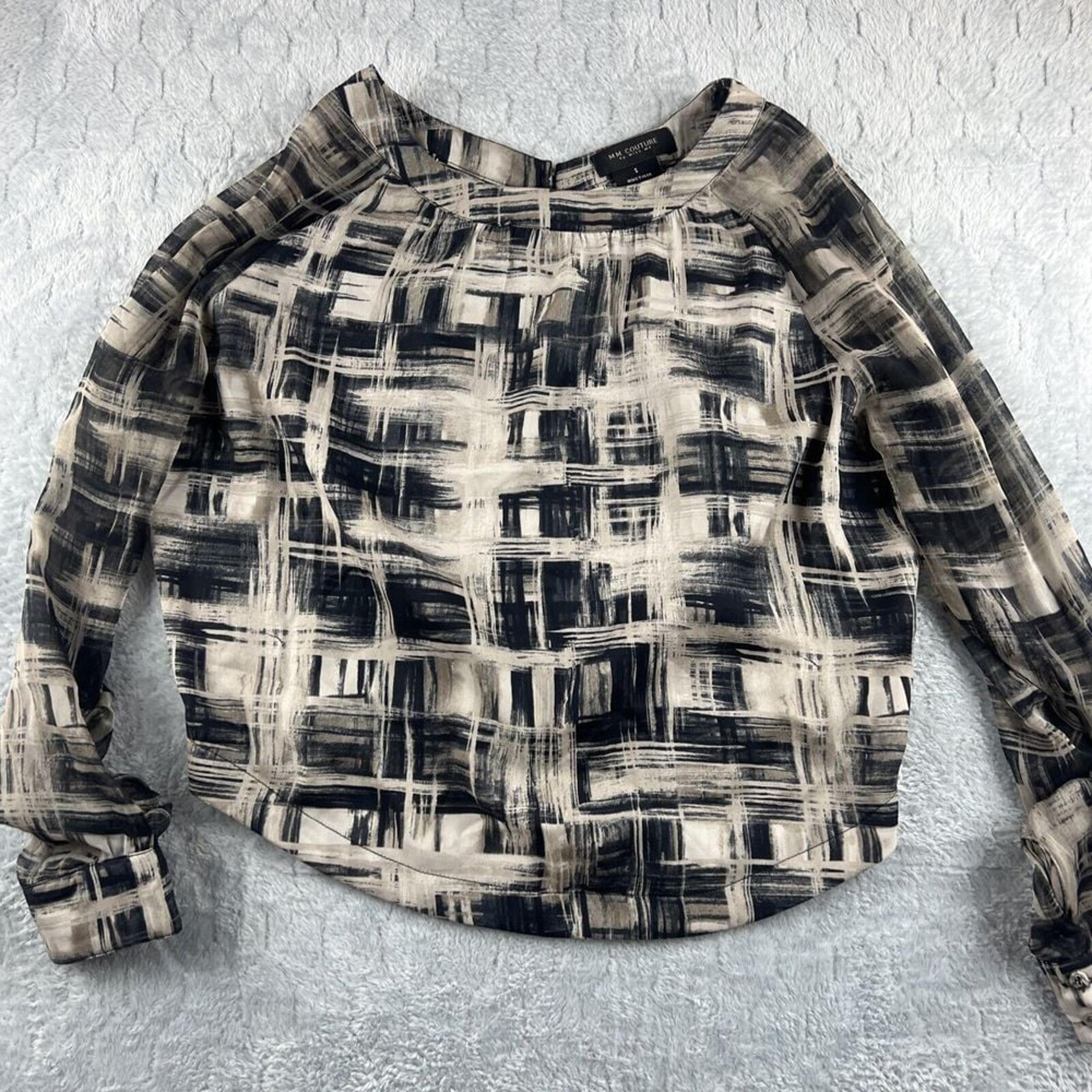MM Couture By Miss Me Long Sleeve Polyester Blouse Open Back Women's S