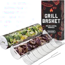 Rollling Grill Basket for Fish, Shrimp