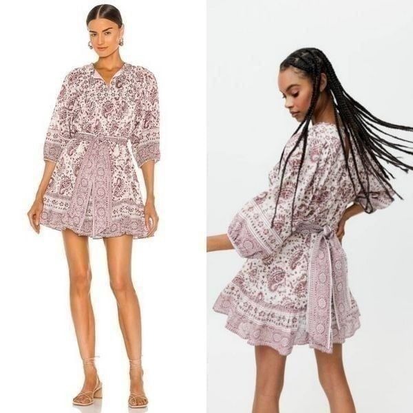 Cleobella Magdalena Mini Dress in Paisley Block Print L NWT