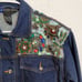 Vintage Sequin Denim Jacket I.B. Diffusion Size 10 Med Shoulder Pads 1991