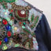 Vintage Sequin Denim Jacket I.B. Diffusion Size 10 Med Shoulder Pads 1991