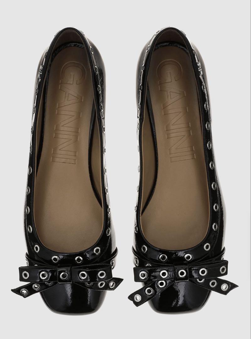 Eyelets Bow Ballerina Naplack GANNI