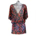 VIX by Paula Hermanny orange and blue sheer tie waist cover up