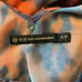 VIX by Paula Hermanny orange and blue sheer tie waist cover up