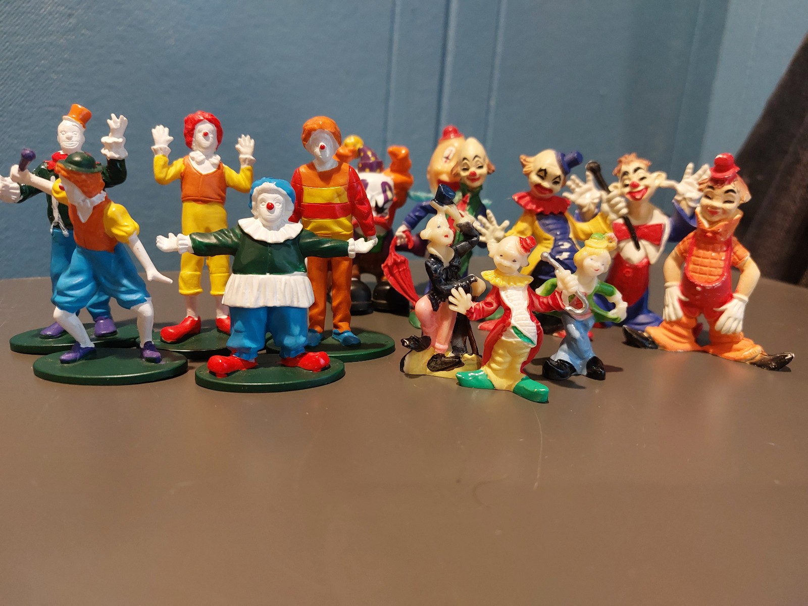 HUGE Lot of Miniature Plastic Clown Figurines and Cake Toppers Vintage Retro 2in