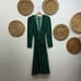 NEW 249 Fame & Partners Green Deep Cut Snake Print Leuven Midi Dress 6
