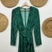 NEW 249 Fame & Partners Green Deep Cut Snake Print Leuven Midi Dress 6