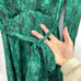 NEW 249 Fame & Partners Green Deep Cut Snake Print Leuven Midi Dress 6