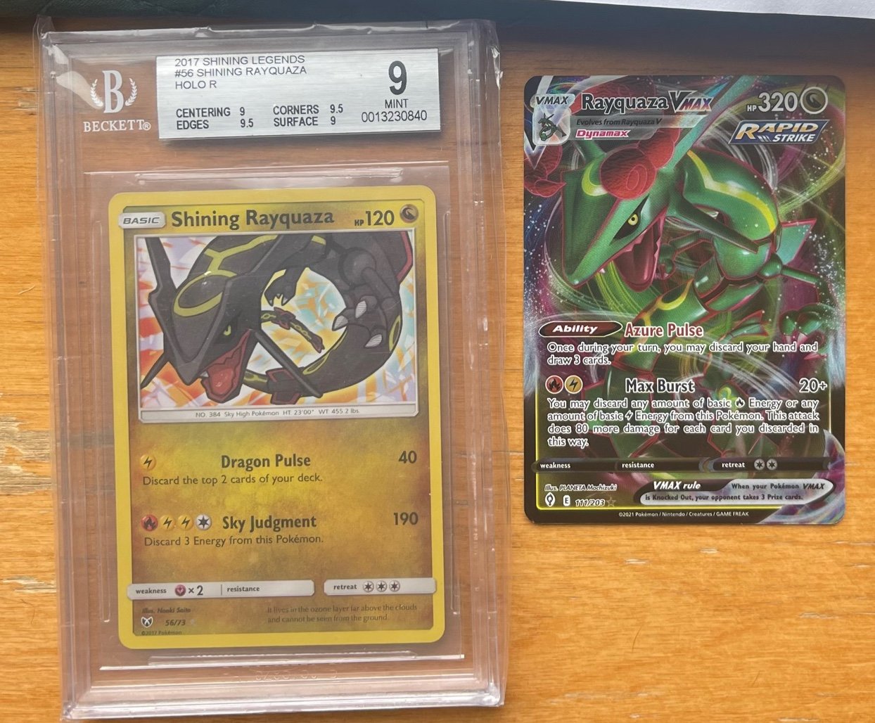 BGS 9 Shining Rayquaza 56/73 With Sub Grades