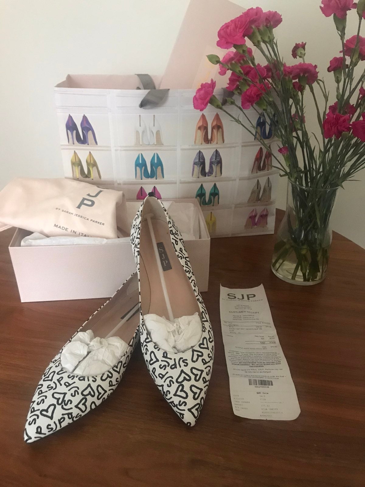 Sarah Jessica Parker White Hearts Slip O