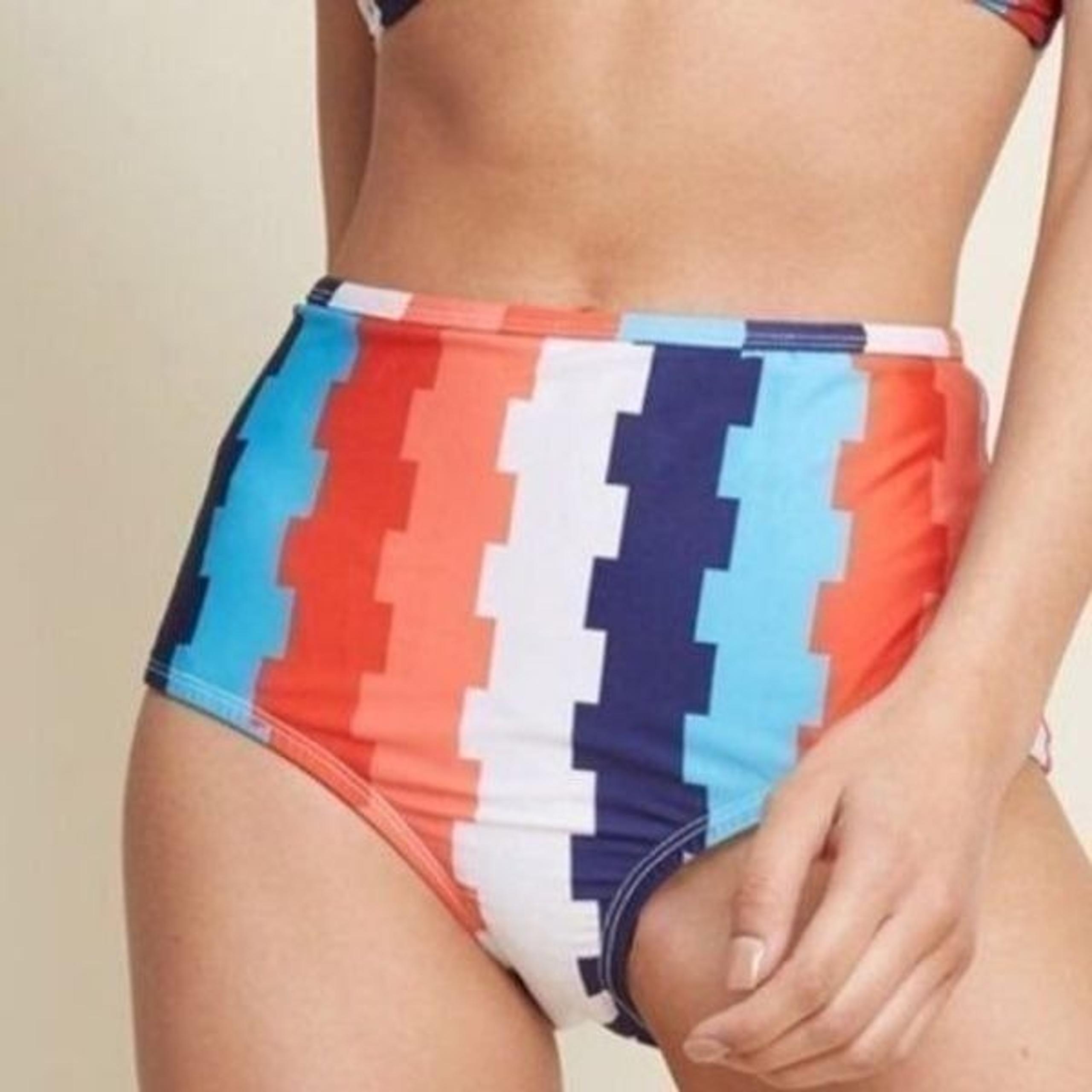 Modcloth High Dive High Waisted Bikini Bottoms Size Medium