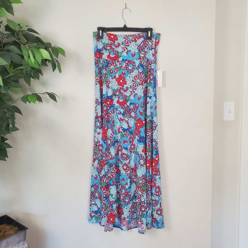 NEW Lularoe Maxi Floral Maxi Skirt Multicolor Womens Size Small*