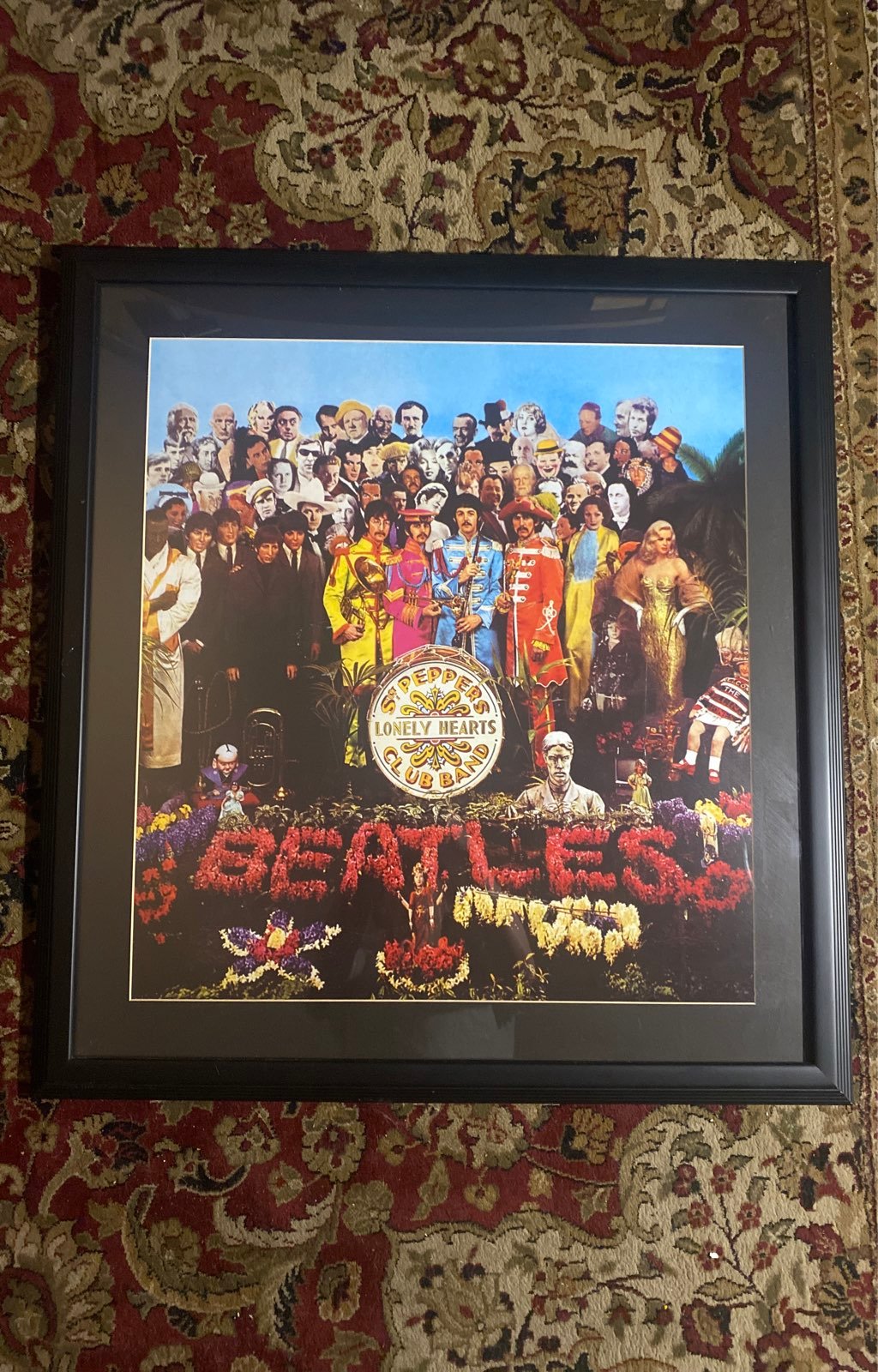 Large Sg Beatles Sg. Peppers Framed Album Picture