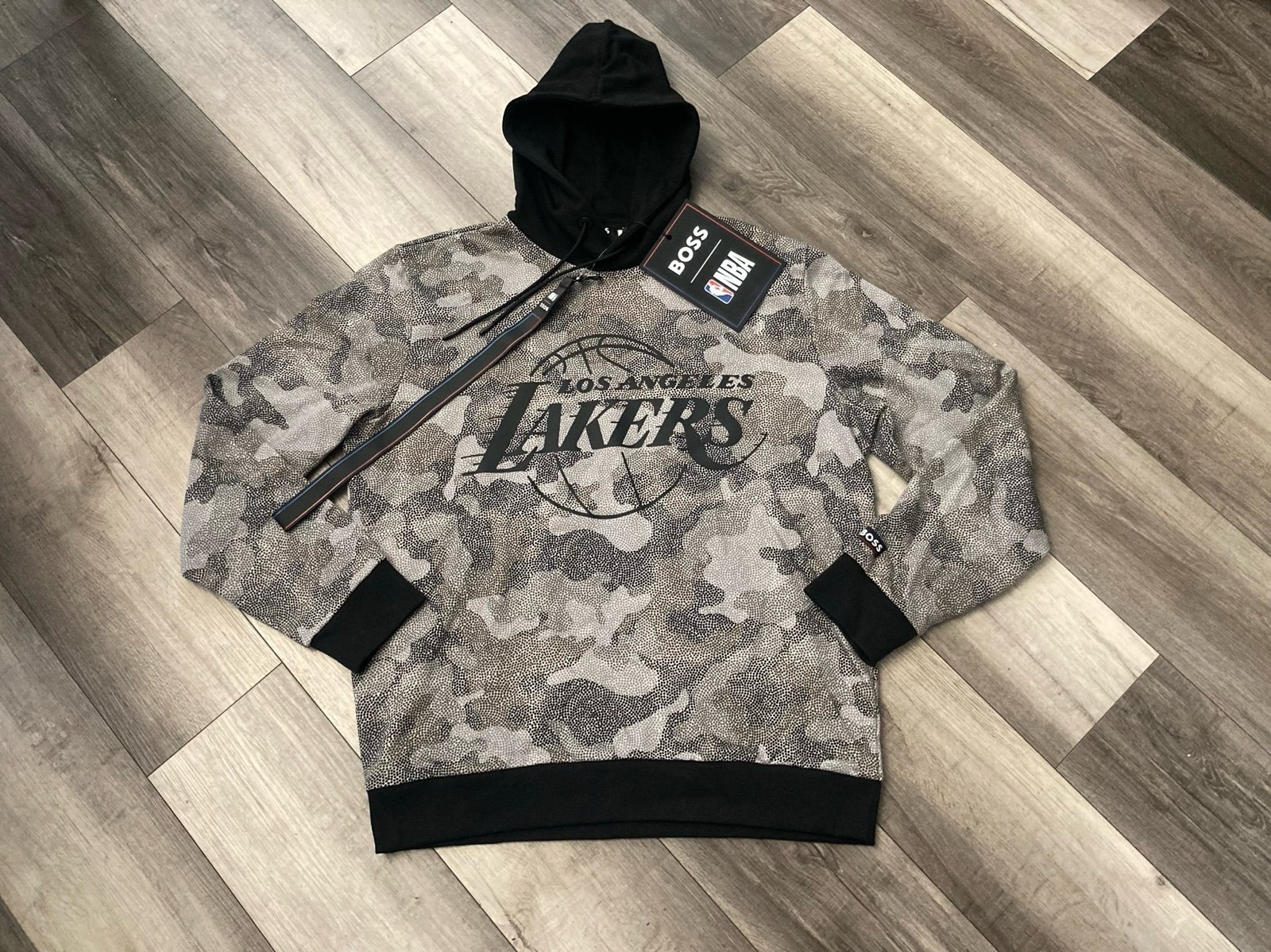 HUGO BOSS Men’s Camo NBA Hoodie LAKERS Sweatshirt 2XL