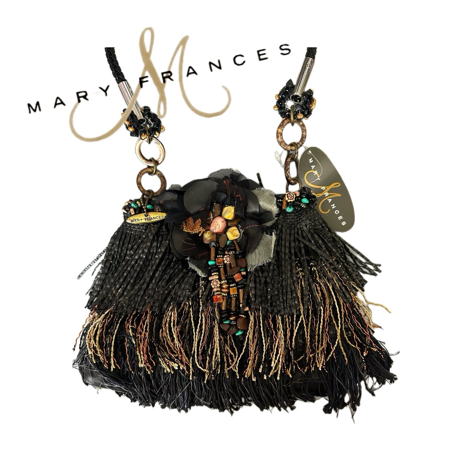 Mary Frances “Jungle Hut” Beaded Fringe Shoulder Bag. ~Vintage~ { NWT }