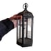 Vintage Black Metal & Glass Hexagonal Hanging Lantern