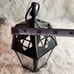 Vintage Black Metal & Glass Hexagonal Hanging Lantern