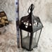 Vintage Black Metal & Glass Hexagonal Hanging Lantern