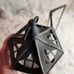 Vintage Black Metal & Glass Hexagonal Hanging Lantern