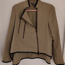 Derek Lam Linen and Leather Moto Jacket