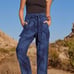 NWT AMO | SZ 27 | Paperbag Cropped Pant in Indigo Tie Dye