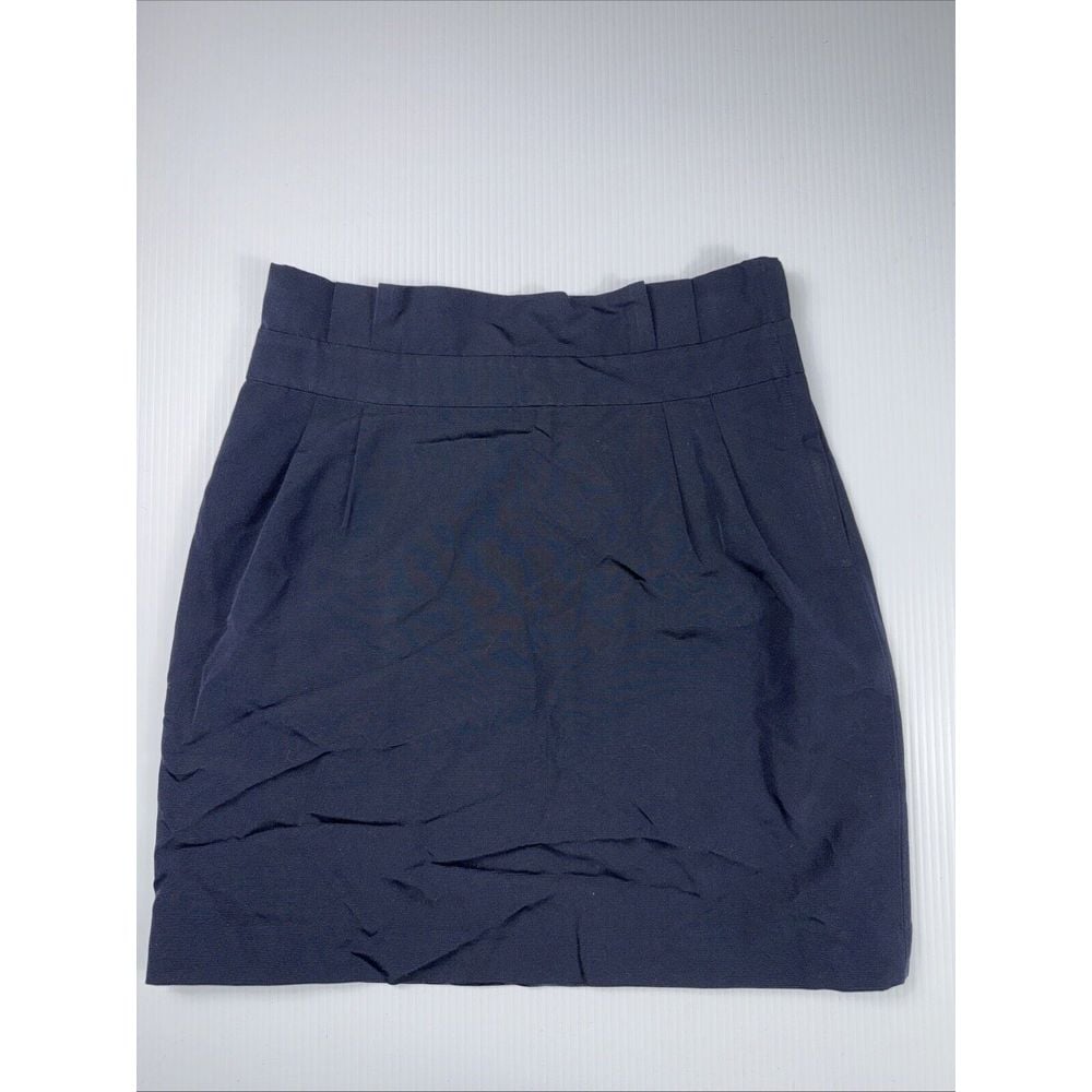 Kate Spade Skirt Dark Blue A-Line Ruffle Waist Skirt Size 8
