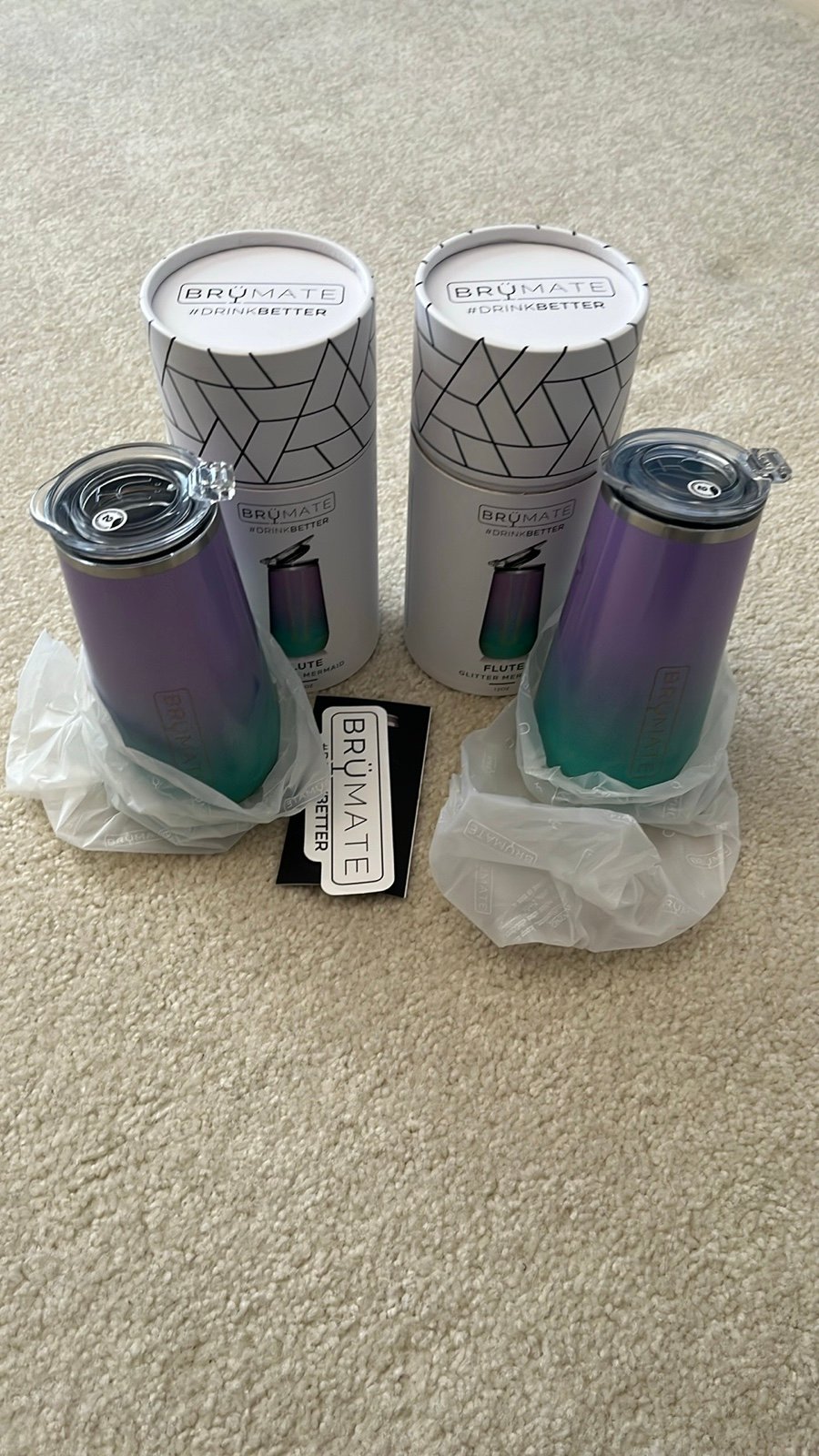 Set of two BrüMate Glitter Mermaid Flutes