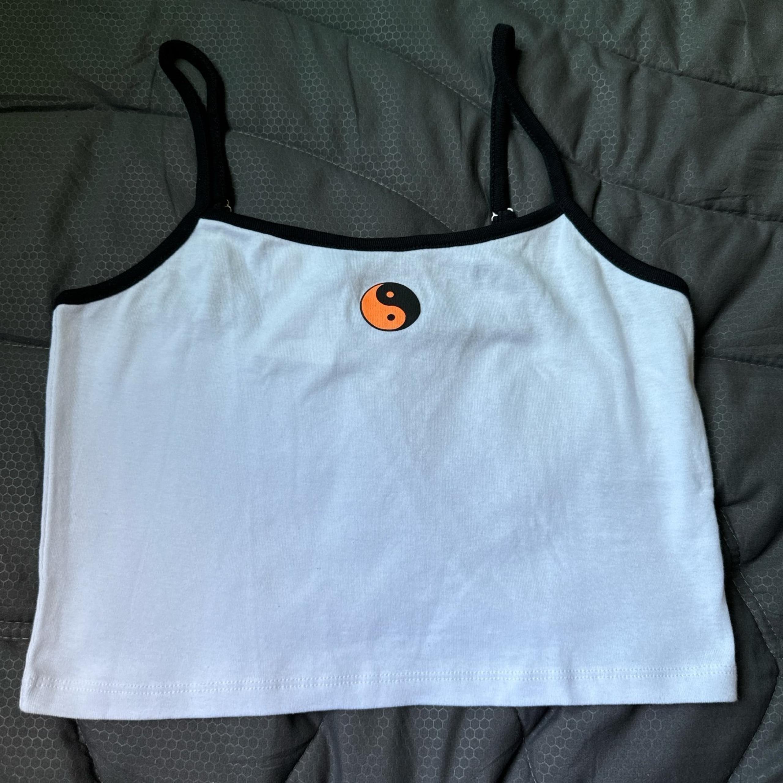 H&M White Yin and Yang Cami