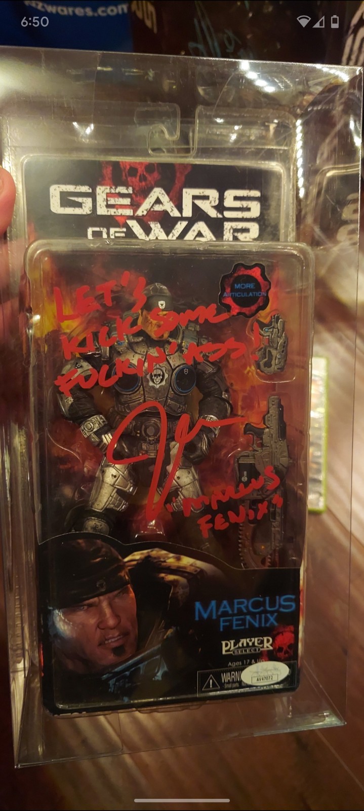 NECA Marcus Fenix Figure Gears of War 1 Signed By John DiMaggio