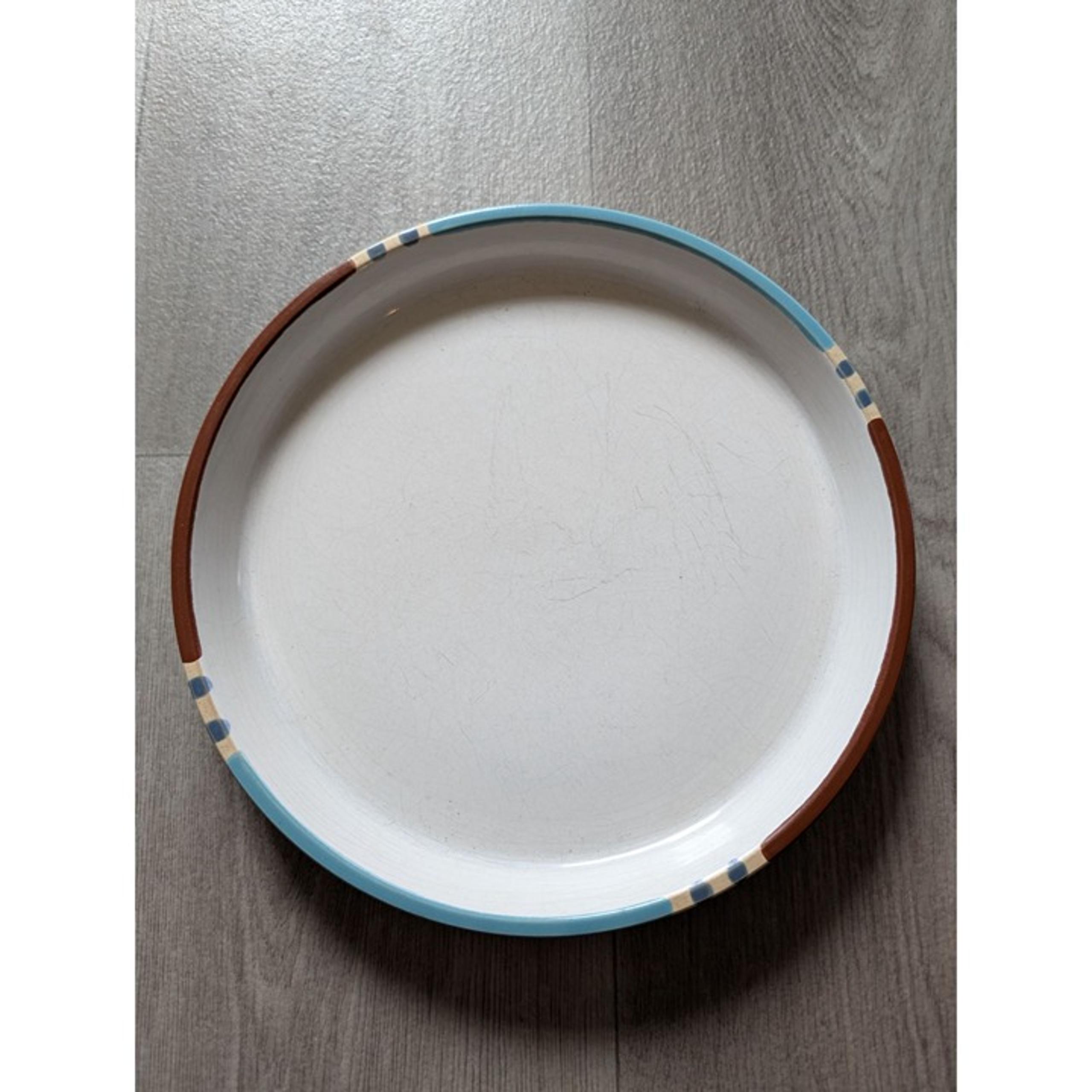 Dansk Mesa Sky Blue & Brown 10.5" Dinner Plate Ceramic Microwave Safe