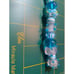 Handmade Aqua and white Glass Lampwork Beads - New