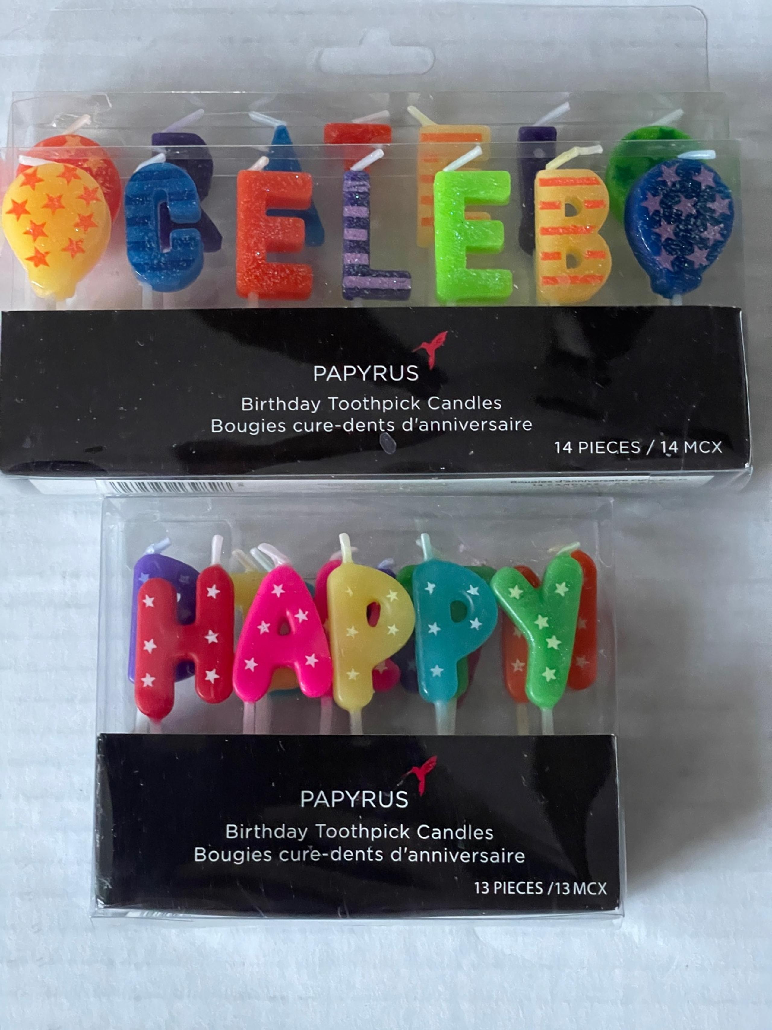 Papyrus 2 Pks Birthday Cake Toothpick Candles Balloons Celebrate Happy Birthday