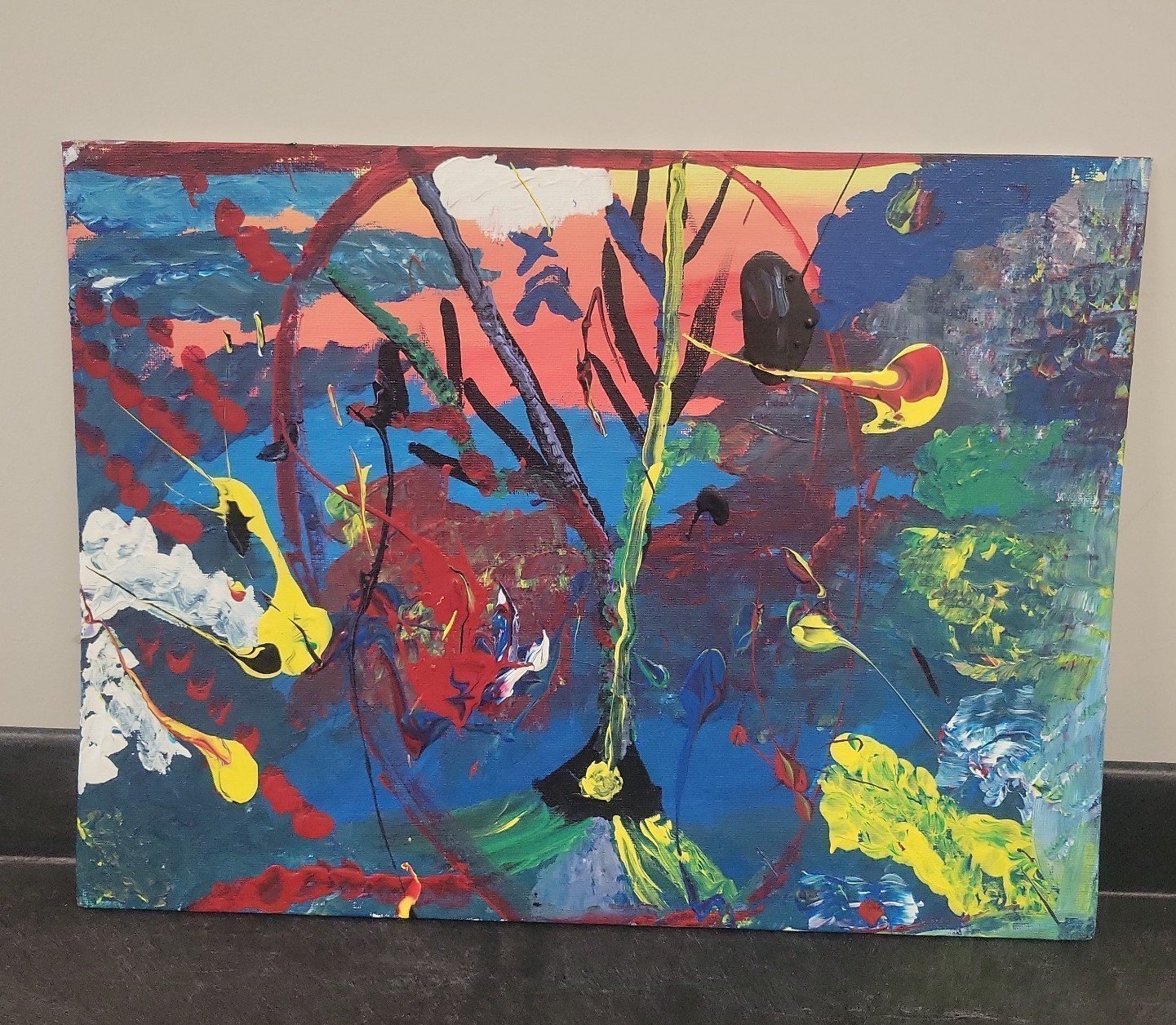 Painting Art Canvas painted by a neuroscientist artist