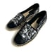 TORY BURCH FLAT ESPADRILLE BLACK SEQUIN WOMEN'S SIZE 10