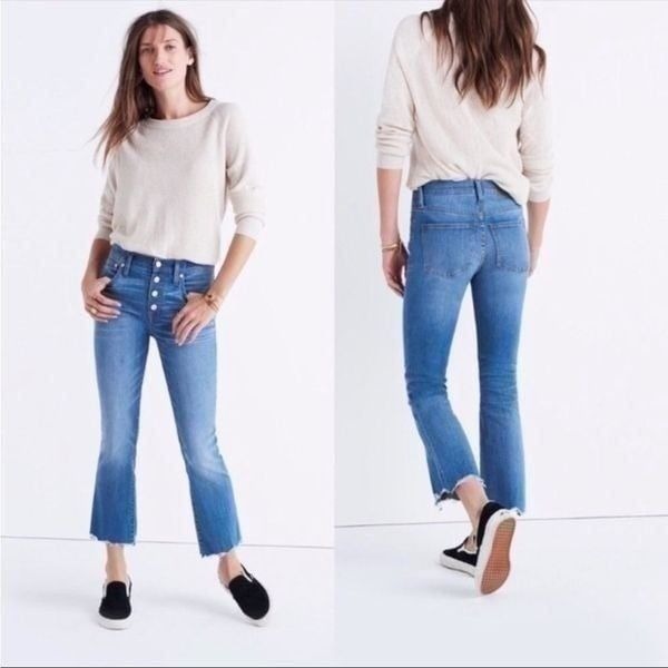 Madewell Cali Demi Boot Chewed Hem Jeans