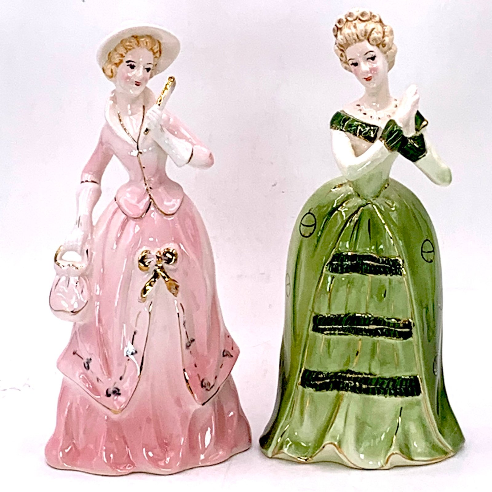 Vintage Kreiss & Company Woman Figurines Ceramic/Porcelain Pair Made in JAPAN