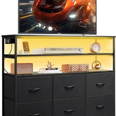 Led Dresser TV Stand for Bedroom, Entertainment Center with LED Lights