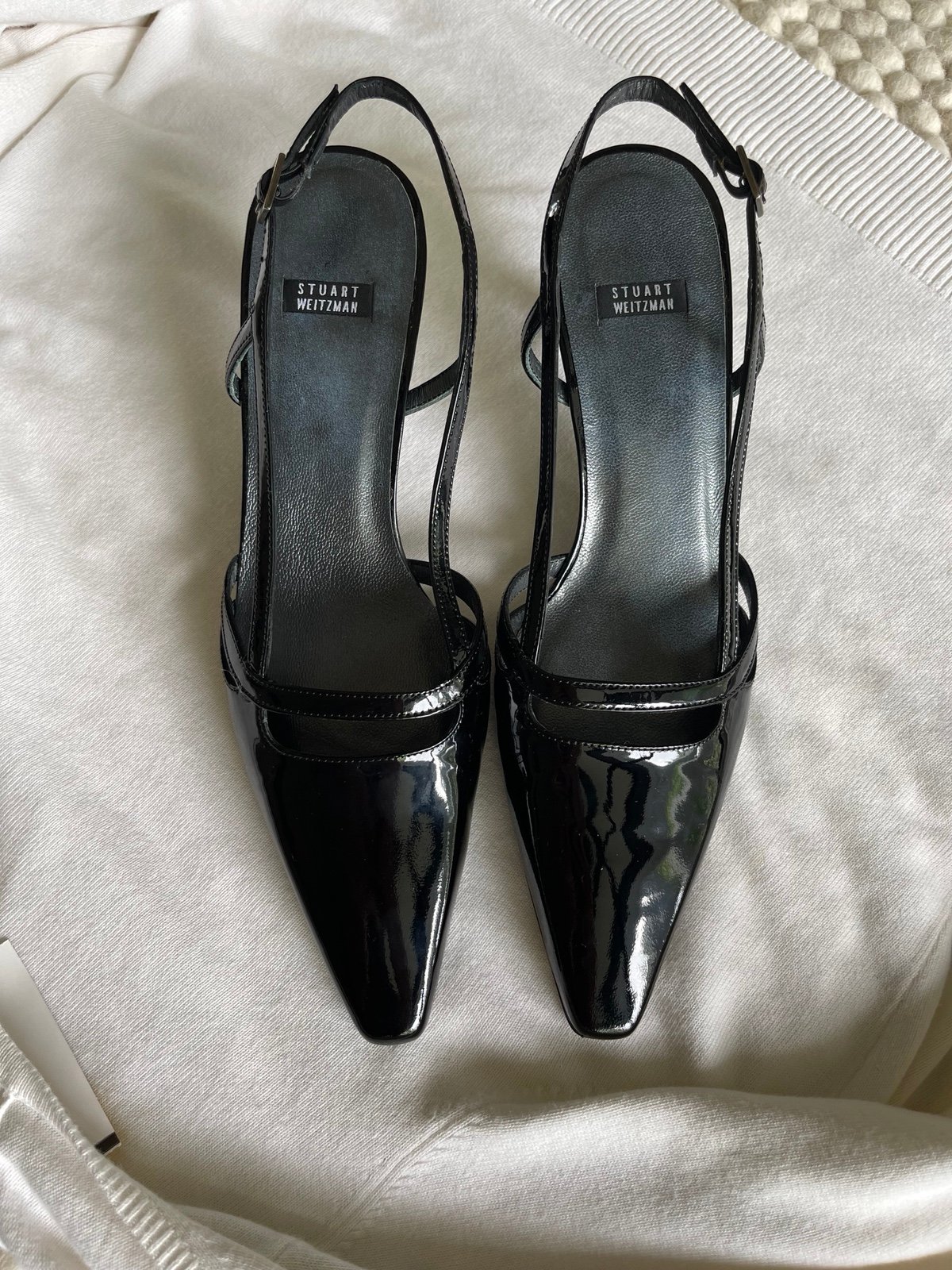 STUART WEITZMAN Leather Slingback Heels