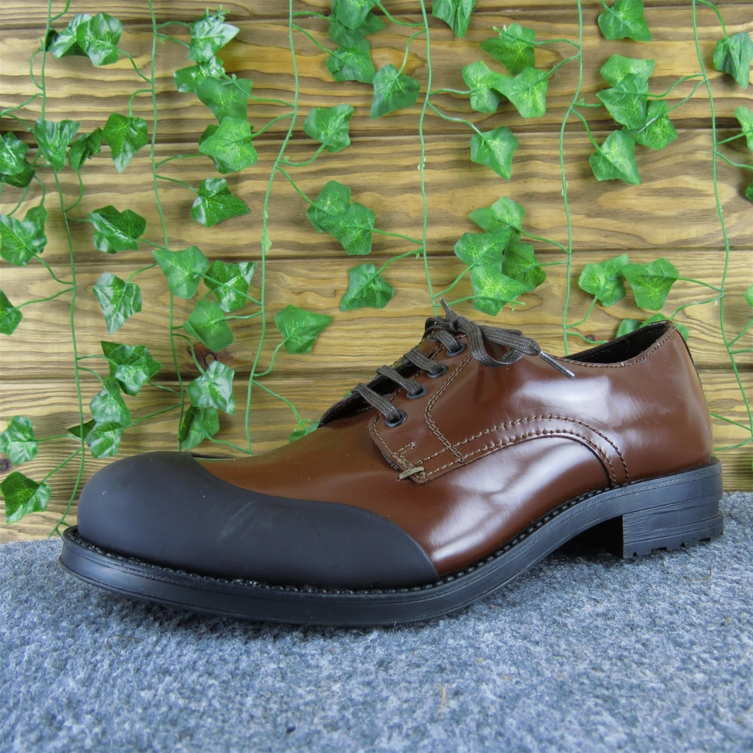 Zara Men's  Derby Oxfords Brown Patent Leather Size 41 Medium Gently Used 2025