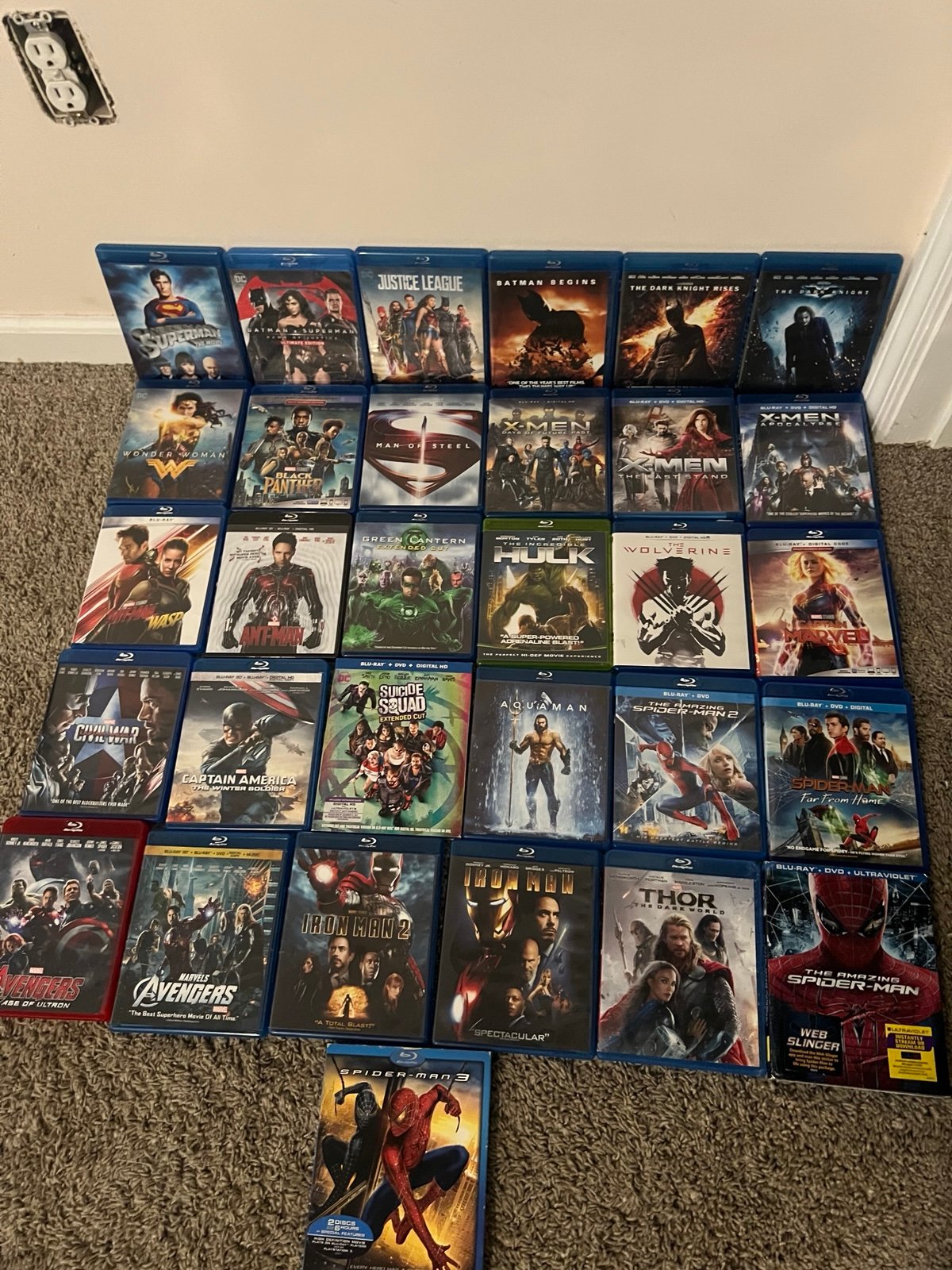 Lot of 31 marvel/DC movies