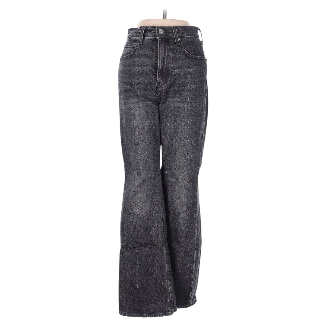 Levi’s 70s High Rise Flare Jeans Black Wash Size 24