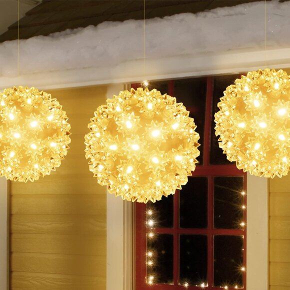 New 3 Pack 50 LED Hanging Sphere Balls or Starlight Lights for Christmas Trees