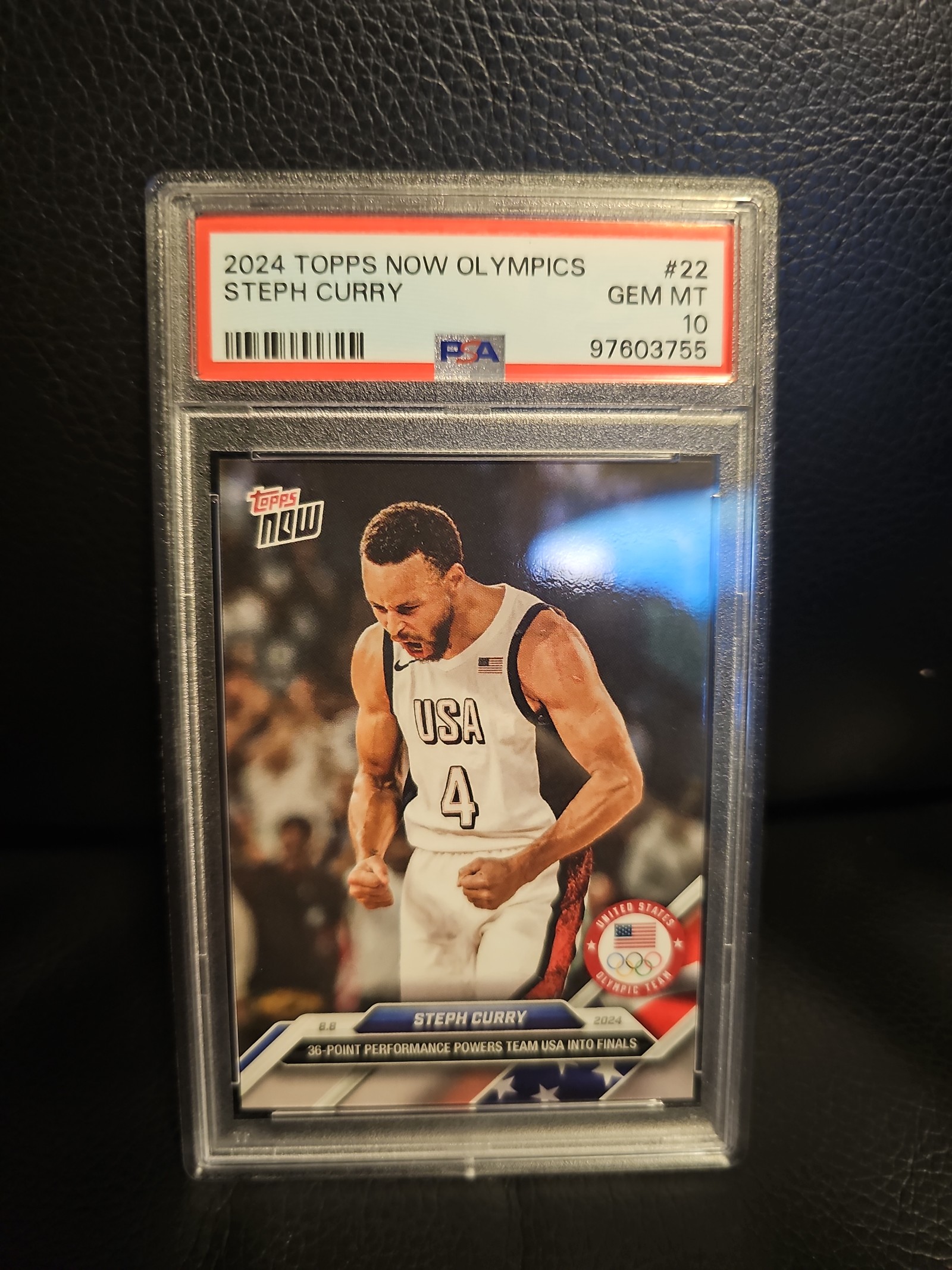 2024 Topps Now Olympics Steph Curry #22 PSA 10 Gem mint