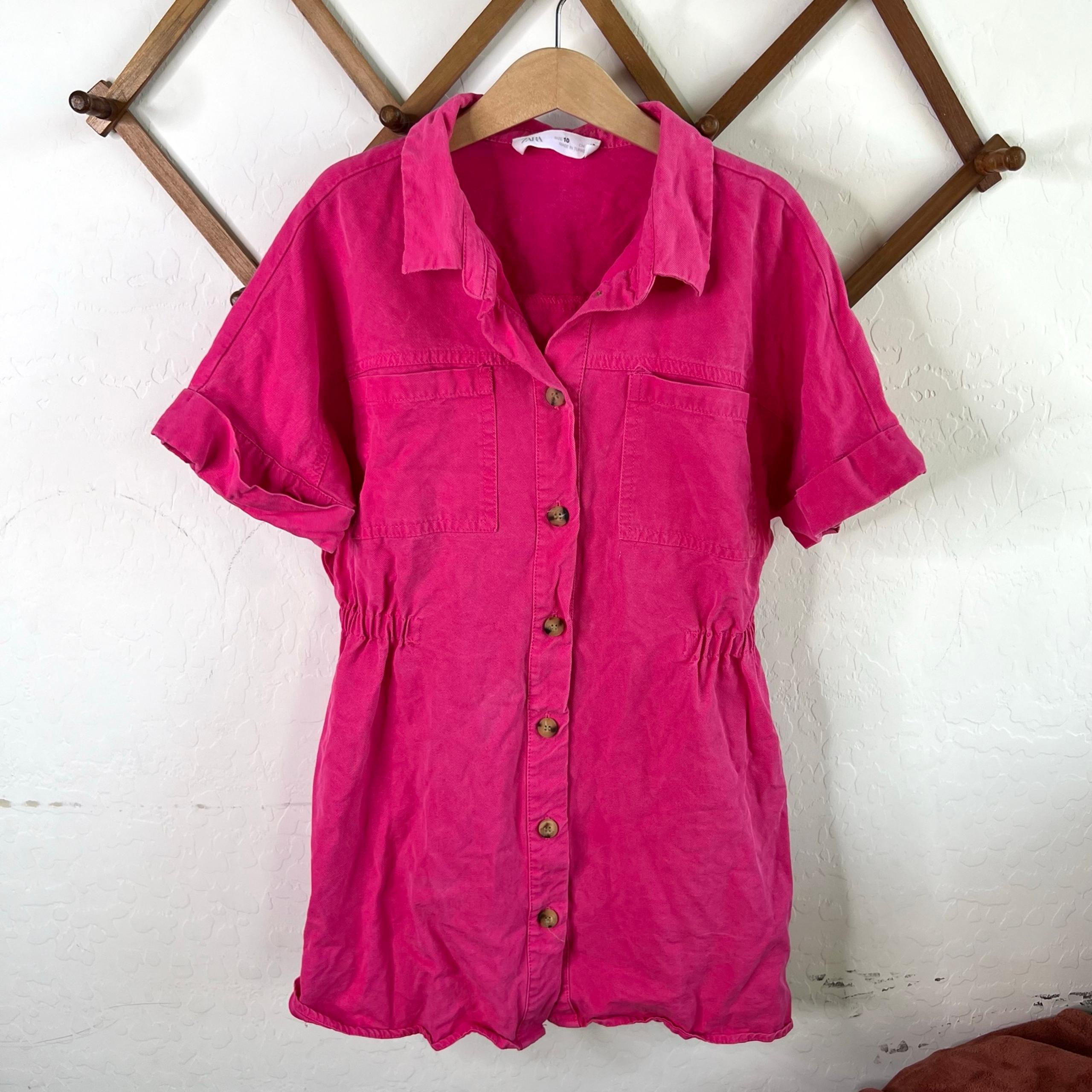 Zara girls hot pink dress