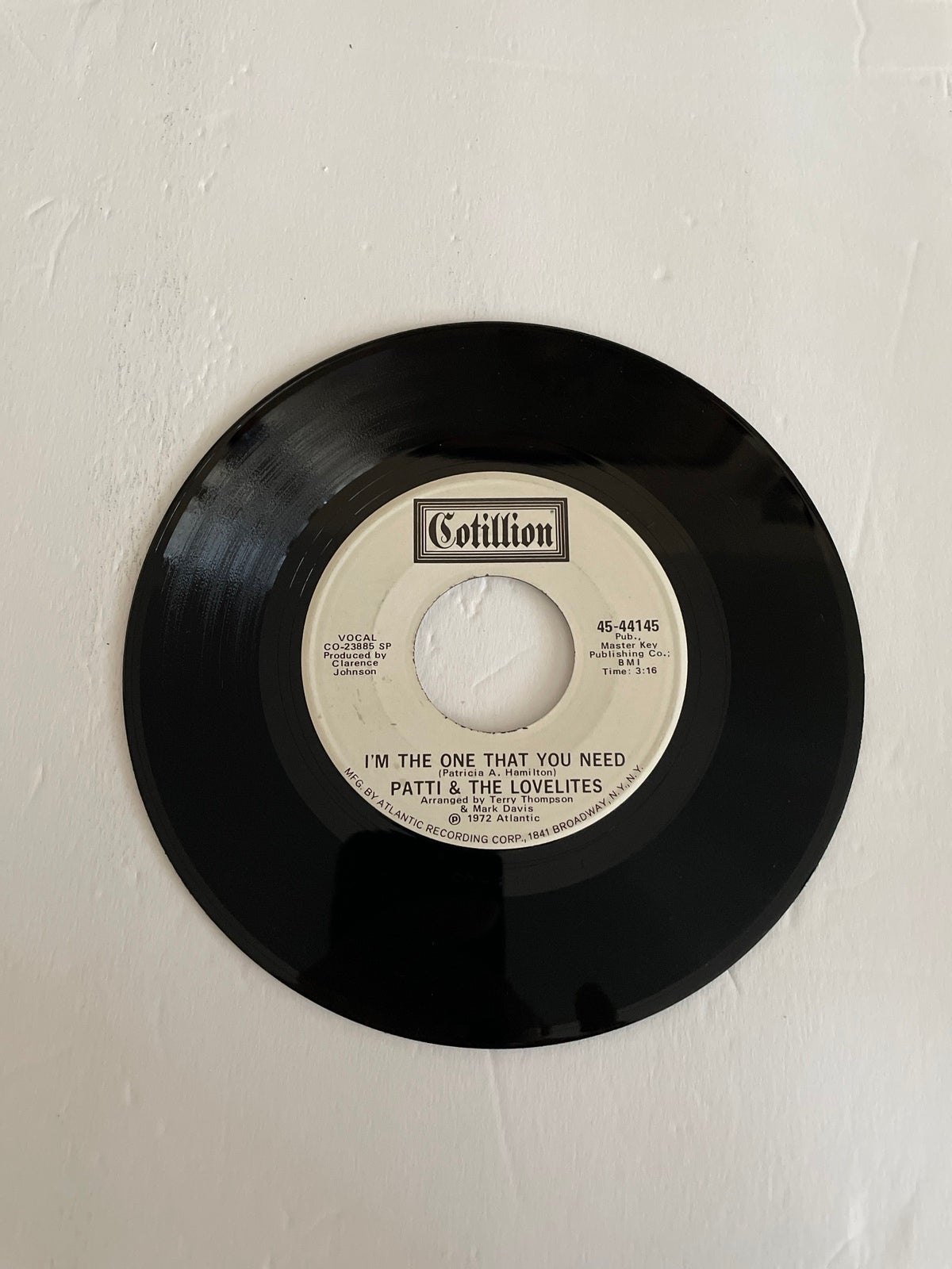 Soul 45 Patti & The Lovelites - promo, 1972 same A+B “I