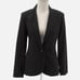 Norma Kamali Single Breasted Shoulder Pads Notched Lapel Jacket in Black - Sz 4