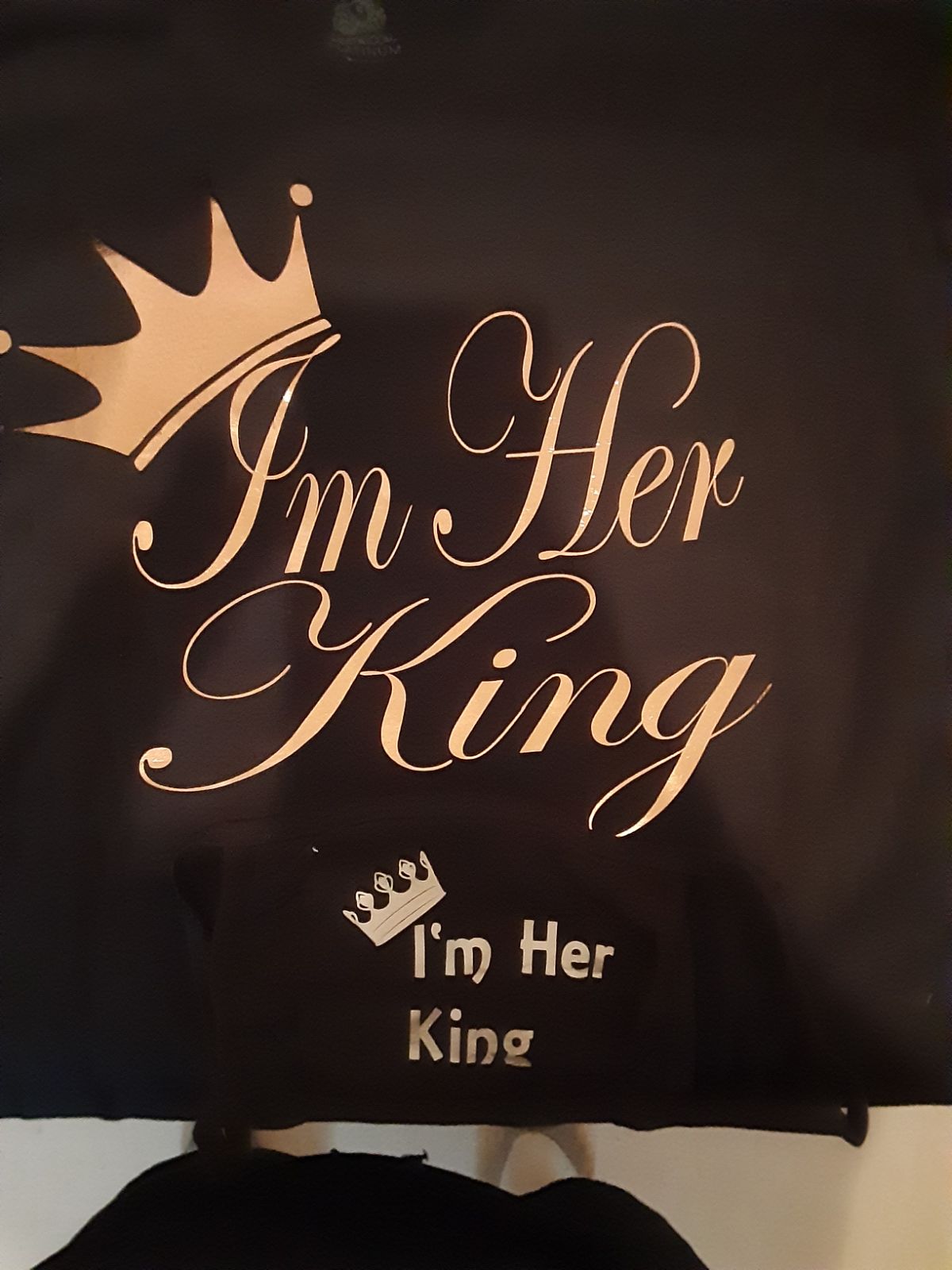 A set of king and queen t shirts with m