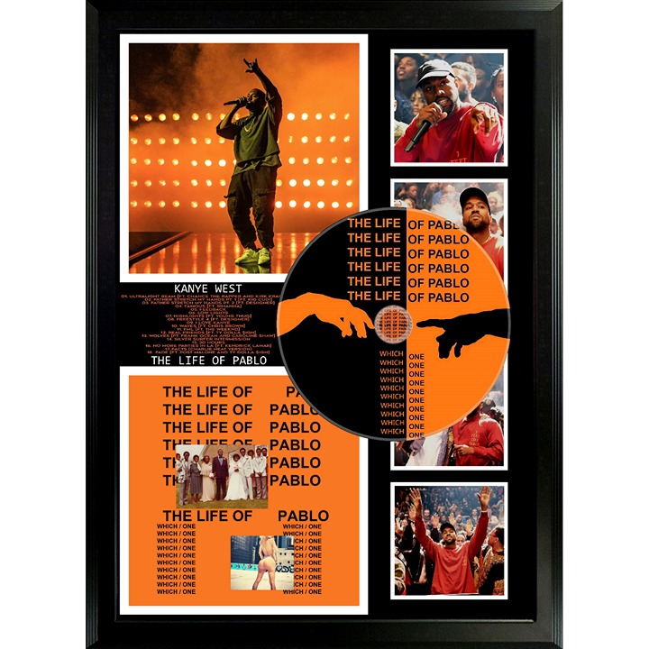 Kanye West 'The Life of Pablo' Framed CD Poster, Iconic Hip Hop Art Rap