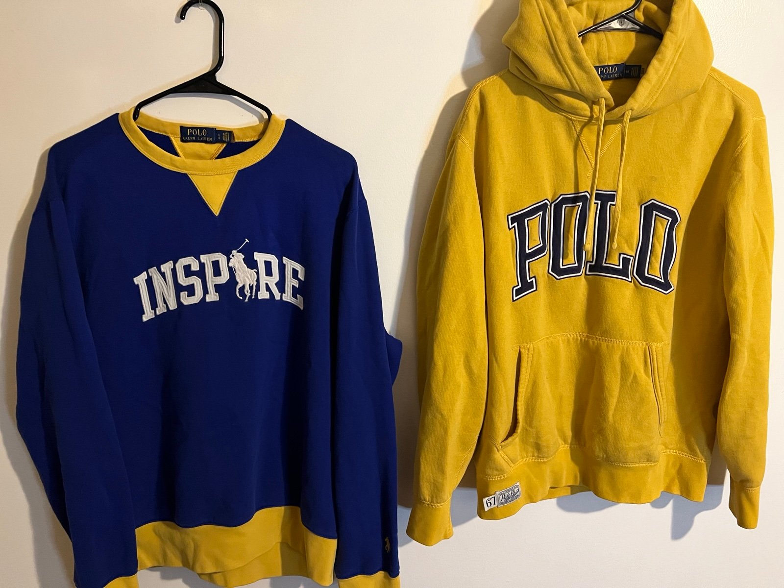 Navy and yellow Polo Ralph Lauren hoodie and sweatshirt bundle